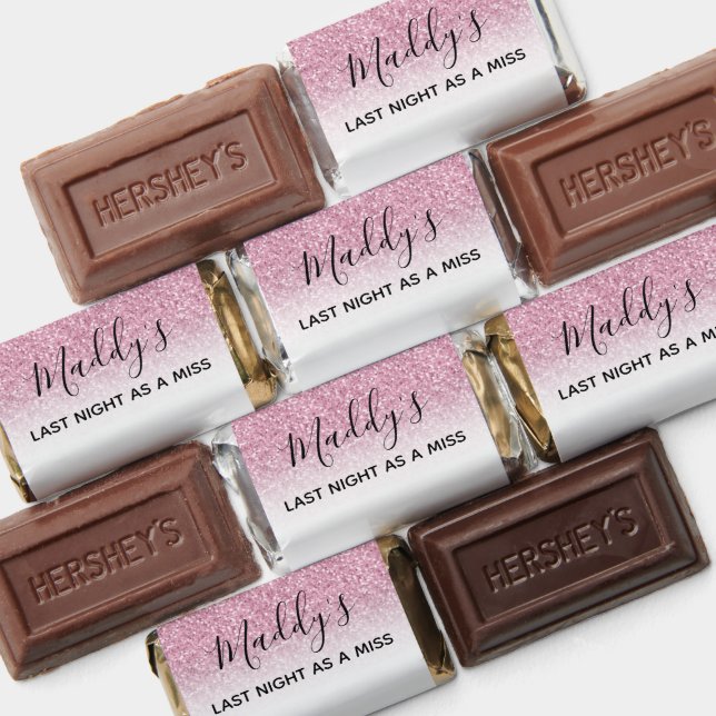 Bachelorette Party Faux Hot Pink Glitter Birthday Hershey's Miniatures (Assorted)