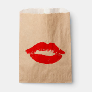 BACHELORETTE PARTY FAVOR BAGS KISS RED LIPS