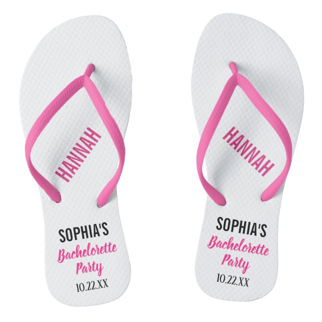 Bachelorette Party Favor Modern Typography Flip Flops (Footbed)