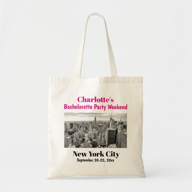 Bachelorette Party Favor New York City Girls Trip Tote Bag (Front)