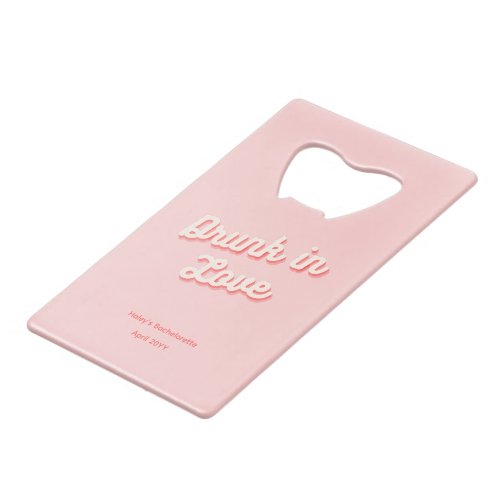 Bachelorette Party Favor Retro Pink Daisy  Credit Card Bottle Opener