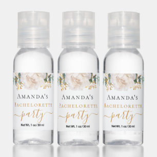 Bachelorette party floral eucalyptus elegant hand sanitizer