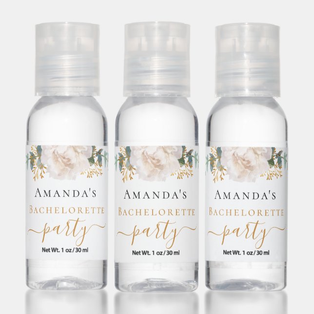 Bachelorette party floral eucalyptus elegant hand sanitizer (Set)