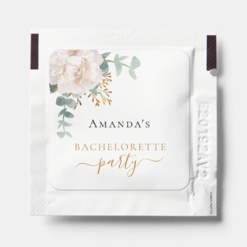 Bachelorette party floral eucalyptus elegant hand sanitizer packet