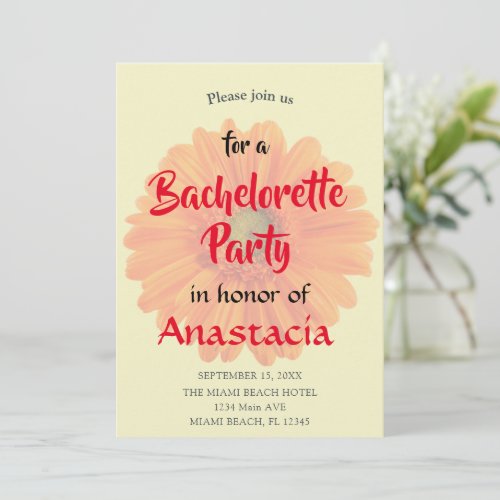 Bachelorette Party floral personalized Invitation