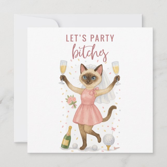 Bachelorette  Party for Cat Lovers Invitation (Front)