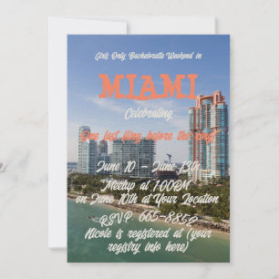 Bachelorette Party for Summer Weekend in Miami Invitation