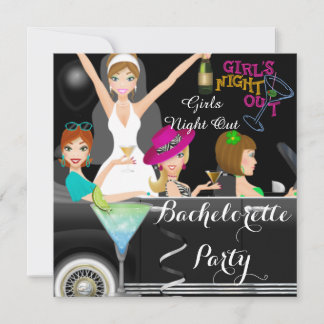 Bachelorette Party Fun Limo Car Cocktails Invitation