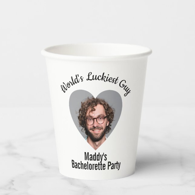 Bachelorette Party Fun Personalized Groom Face   Paper Cups (Front)