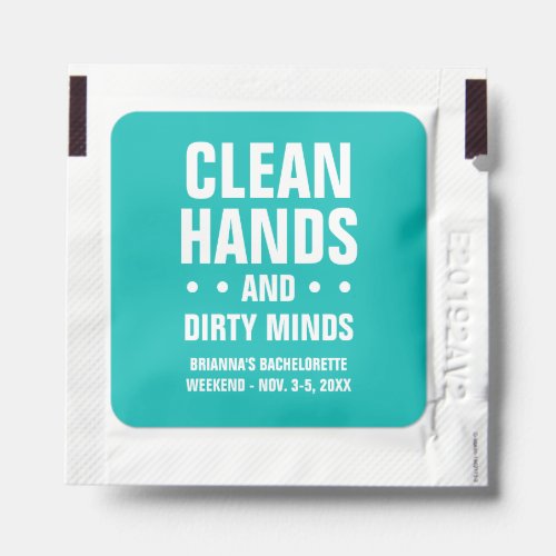 Bachelorette party funny teal hand sanitizer packet