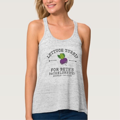 Bachelorette Party Funny Turnip Vegetable Pun Tank Top