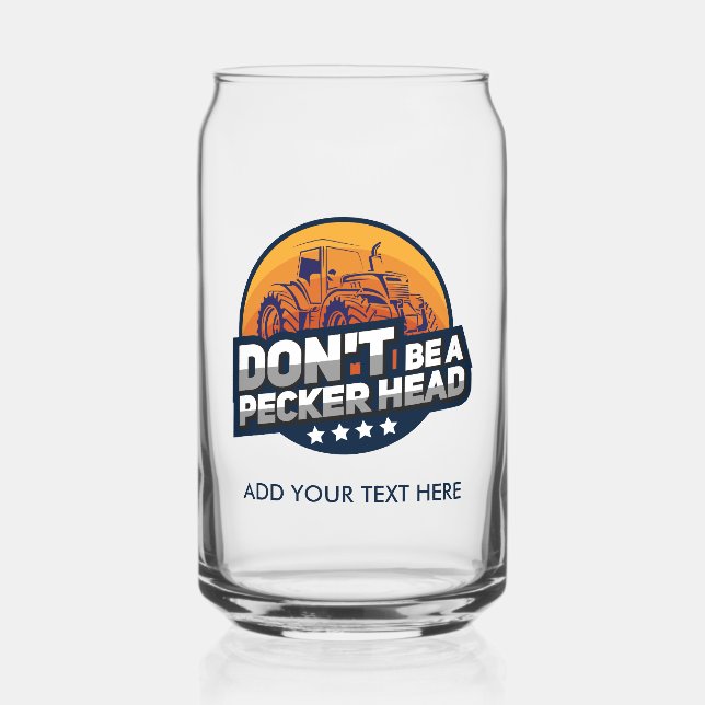 Bachelorette Party Gag Pecker Head Chicken Can Glass (Front)