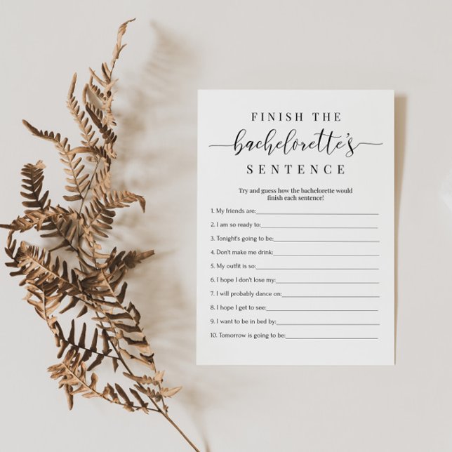 Bachelorette Party Game Card Finish the Sentence (Creator Uploaded)