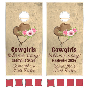Bachelorette Party Game Pink Floral Cowgirl