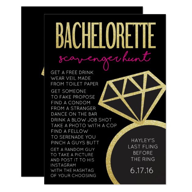 Bachelorette Party Game- Scavenger Hunt Invitation