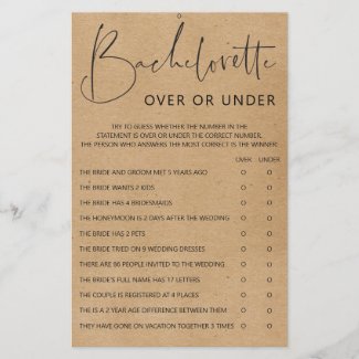 Bachelorette Party Games - Double Sided