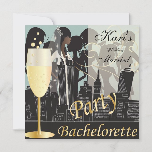Bachelorette Party Girls Night Out - Paloma Blue Invitation (Front)