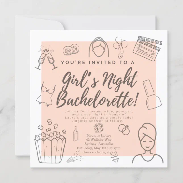 Bachelorette Party Girls Night Shower Invitation | Zazzle