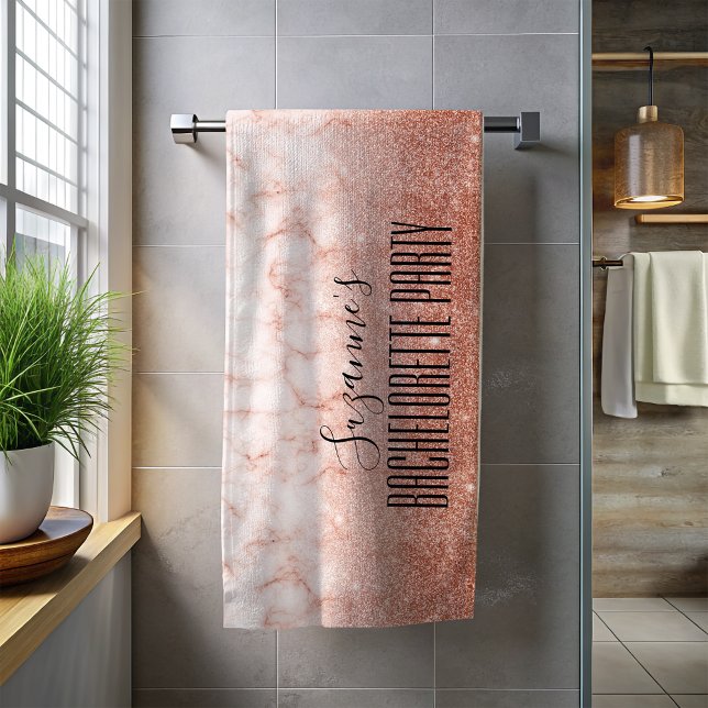 Bachelorette Party Girl's Trip Weekend Rose Gold Beach Towel (Creator Uploaded)