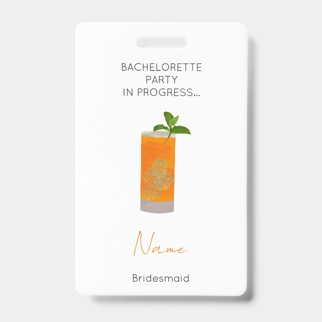 Bachelorette Party Girls Weekend Bridesmaid Badge (Front)