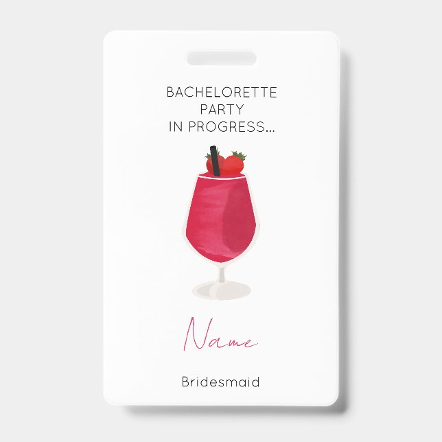 Bachelorette Party Girls Weekend Bridesmaid Badge (Front)