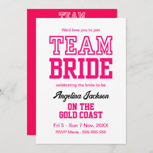 Bachelorette Party Girls Weekend Hot Pink Invitation