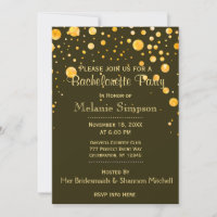 Bachelorette Party | Gold Circles Invitation