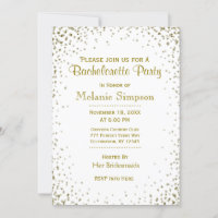 Bachelorette Party | Gold Confetti Invitation