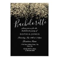 Bachelorette Party Gold Glitter Confetti Invite