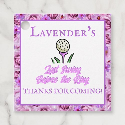 Bachelorette Party Golf Lavender Purple Floral Favor Tags