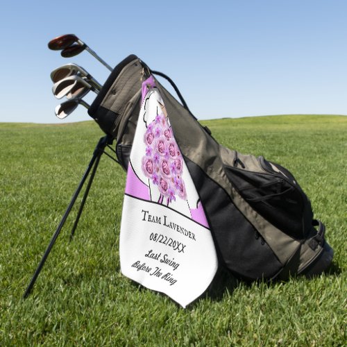 Bachelorette Party Golf Purple Flowers Personalize Golf Towel