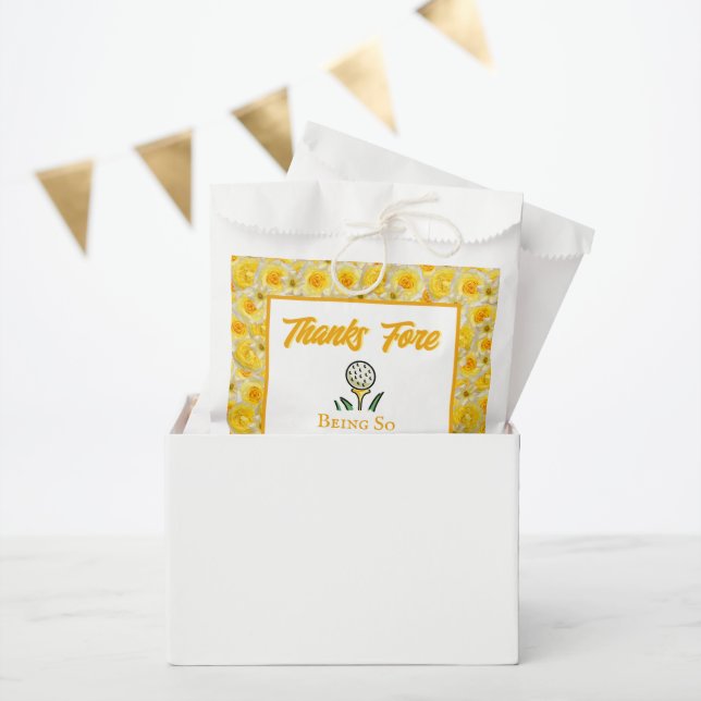 Bachelorette Party Golf Yellow Flowers Personalize Favor Bag (Party)