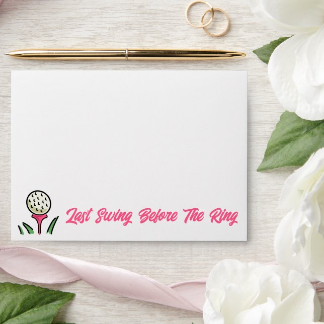 Bachelorette Party Golfing Pink Flowers Envelope (Wedding)