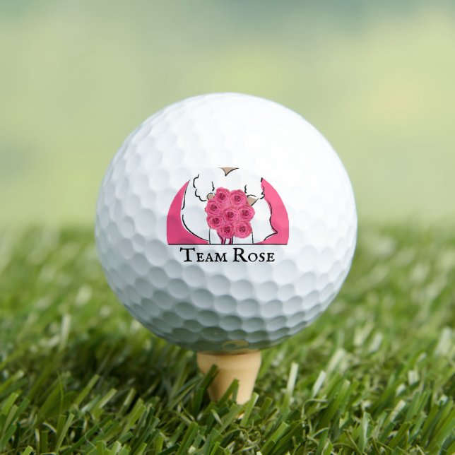 Bachelorette Party Golfing Pink Roses Personalized Golf Balls (Insitu Tee)