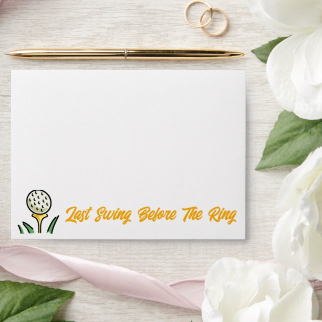 Bachelorette Party Golfing Yellow Flowers Envelope (Wedding)