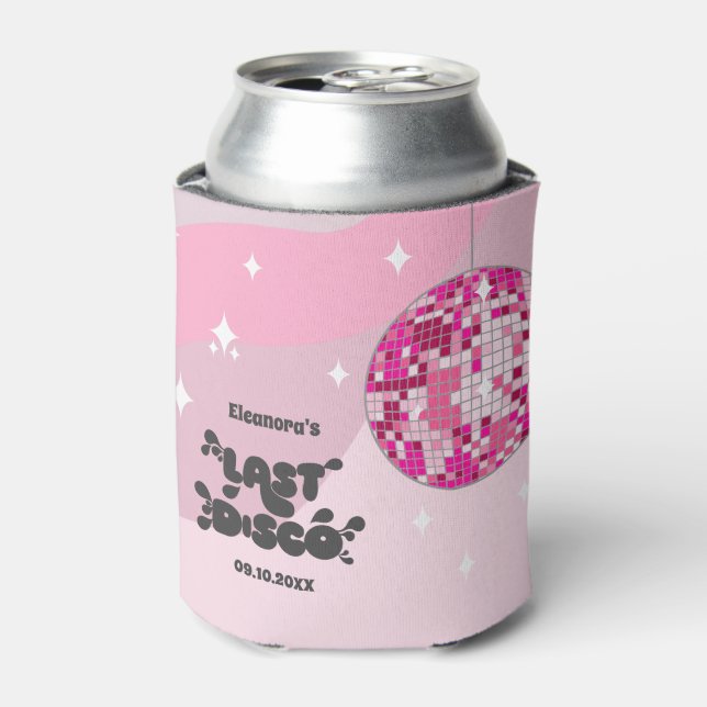 Bachelorette Party Groovy Last Disco Favor Can Cooler (Can Front)