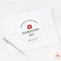 Bachelorette Party Hangover Kit Classic Round Sticker