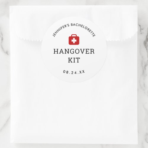 Bachelorette Party Hangover Kit Classic Round Sticker
