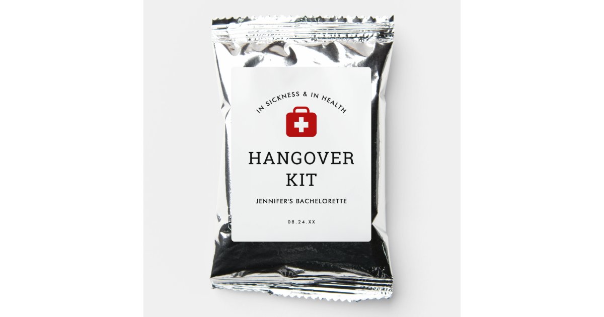 In Sickness & In Health Hangover Kit, bachelorette hangover kit, bridal  party hangover kit, wedding party hangover kit
