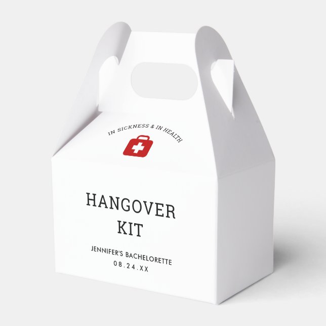 Bachelorette Party Hangover Kit Favor Boxes (Front Side)