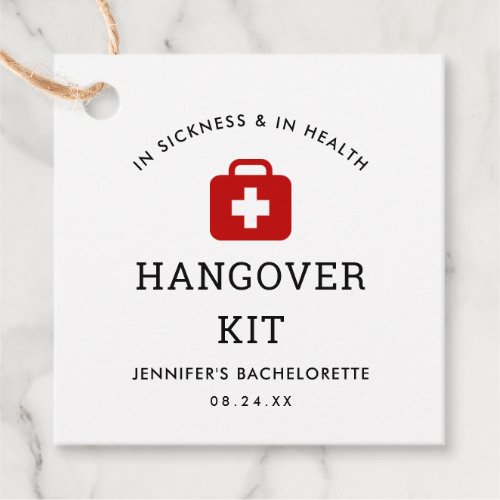 Bachelorette Party Hangover Kit Favor Tags