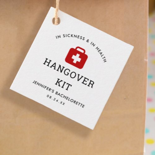 Bachelorette Party Hangover Kit Favor Tags