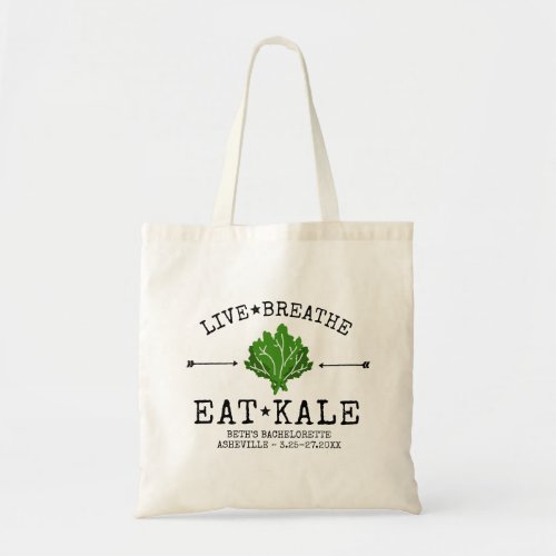 Bachelorette Party Healthy Kale Vegetarian Custom Tote Bag