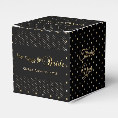 Bachelorette Party _ Here Comes The Bride _ Black Favor Boxes