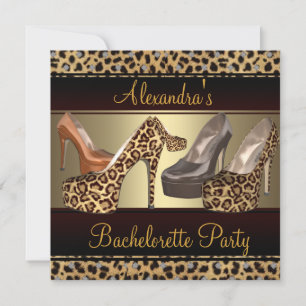 Bachelorette Party Hi Heel Shoes Leopard Invitation