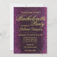 Bachelorette Party | Hot Pink Glitter Invitation