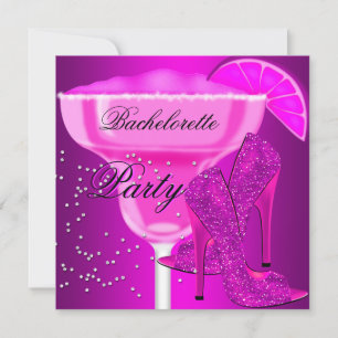 Bachelorette Party Hot Pink purple Shoes Invitation