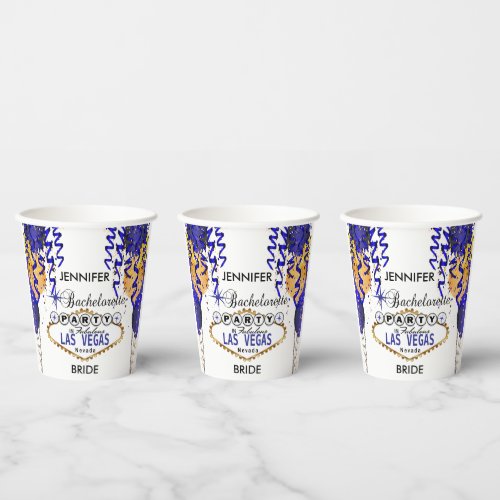 Bachelorette Party in Las Vegas _ Dark Blue Paper Cups