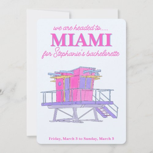 bachelorette party in Miami Beach Invitation