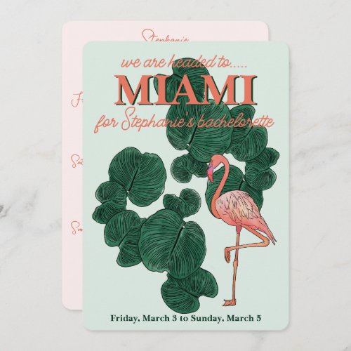 bachelorette party in Miami Invitation